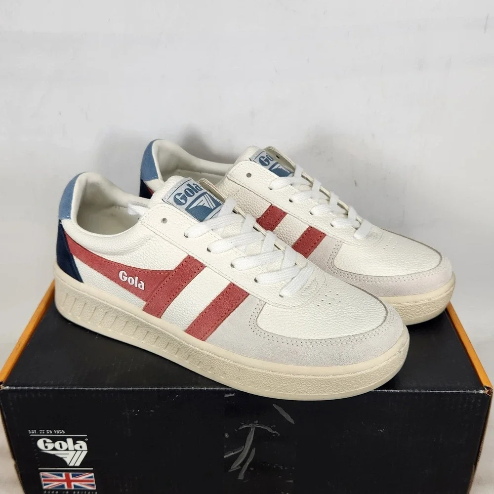 Gola Grandslam Trident Sneakers Women Size 8 White Clay Iceberg Low Top Shoes